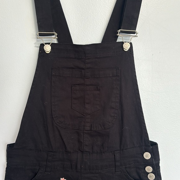 Rose Embroidered slim fit denim overalls . - Picture 5 of 16